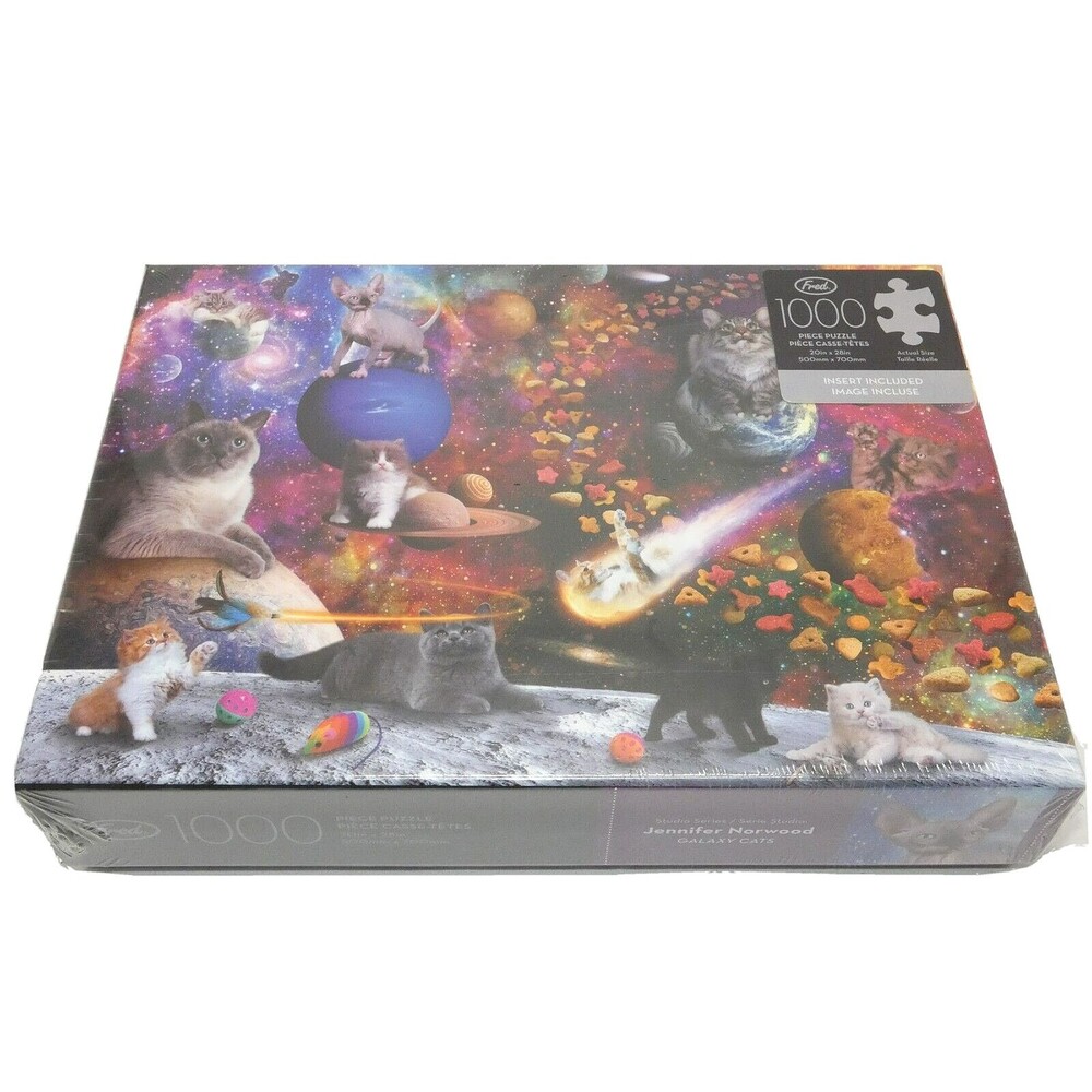 Genuine Fred Jigsaw Puzzle GALAXY CATS JENNIFER NORWOOD 1000 Piece Space Kitten